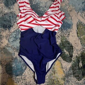Striped Red and Blue women’s Swimsuit